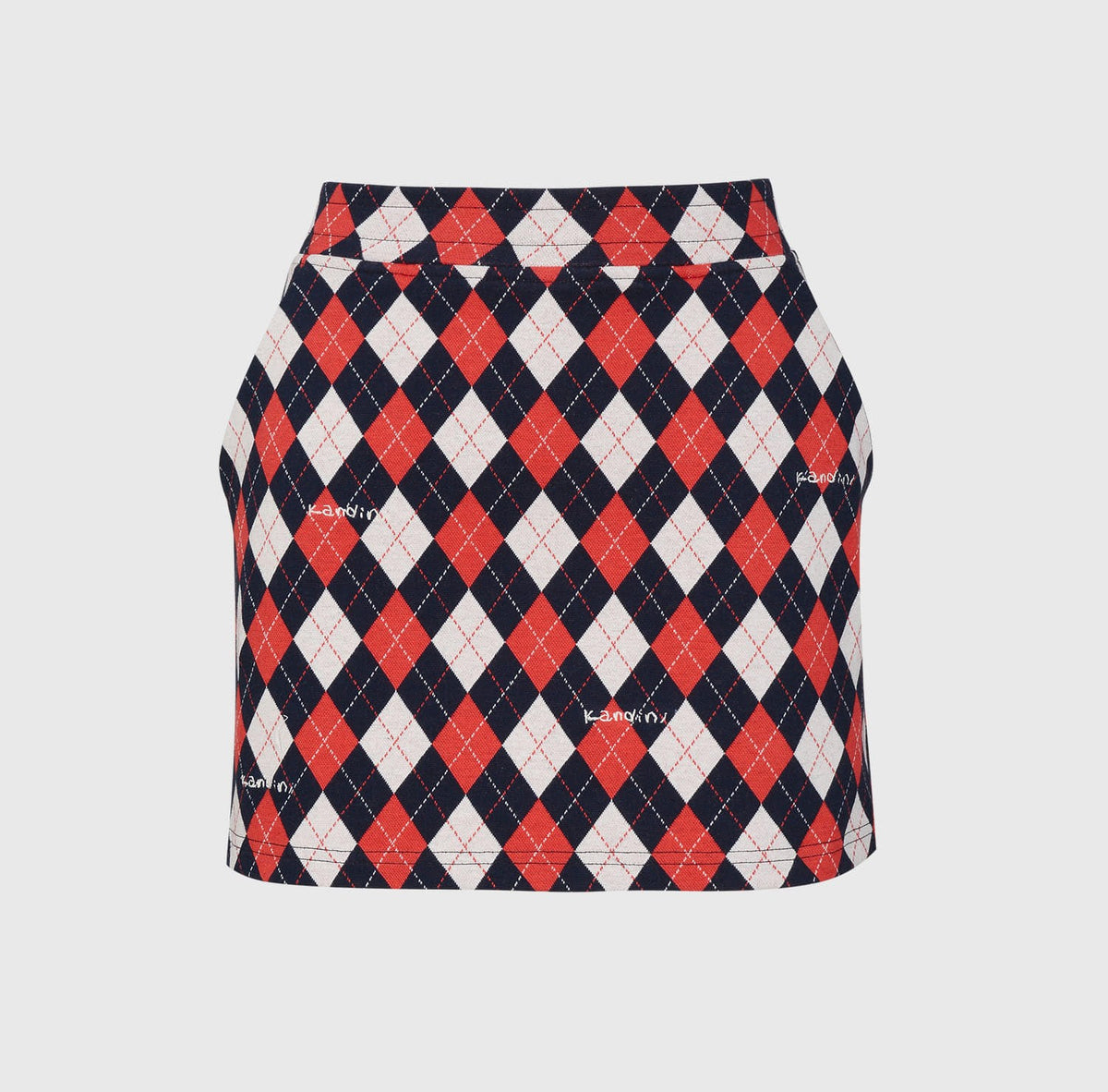 アーガイル ジャガードスカート（レッド/ネイビー）