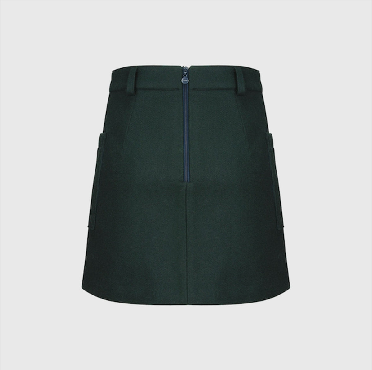 ウール ポケットスカート（ダークグリーン）