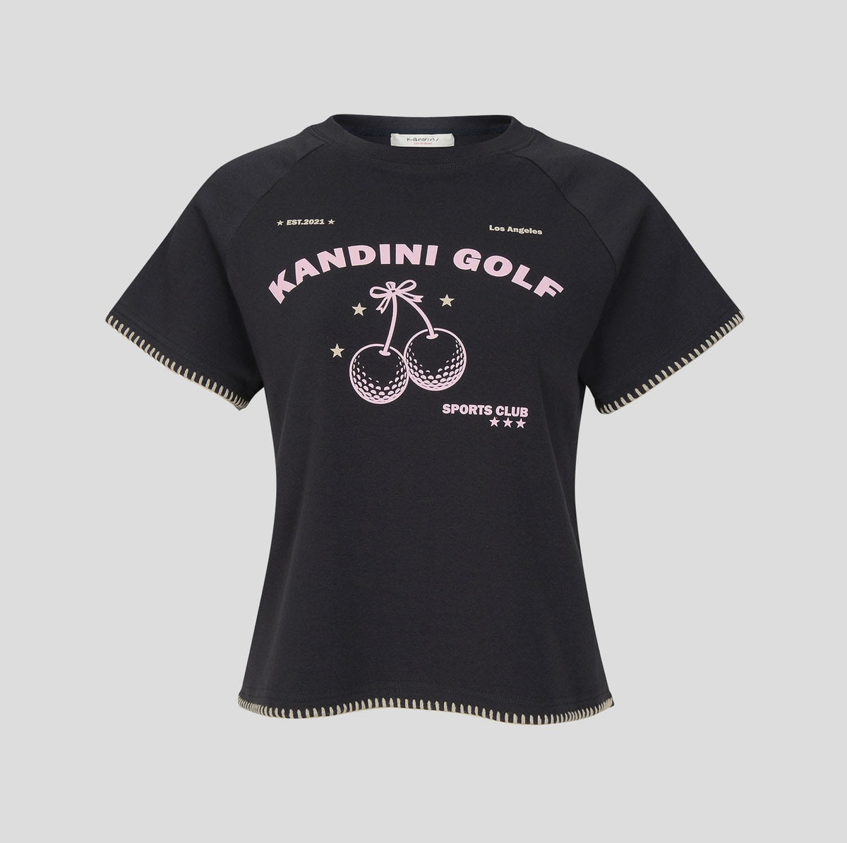 ステッチ ラグランTシャツ（チャコール）