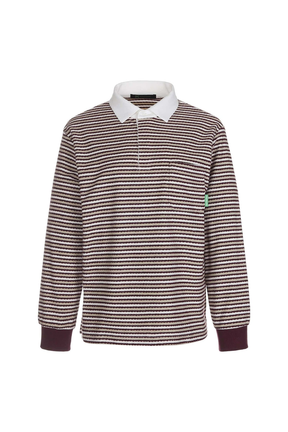 オーバーフィット テリー長袖シャツ（ワイン）