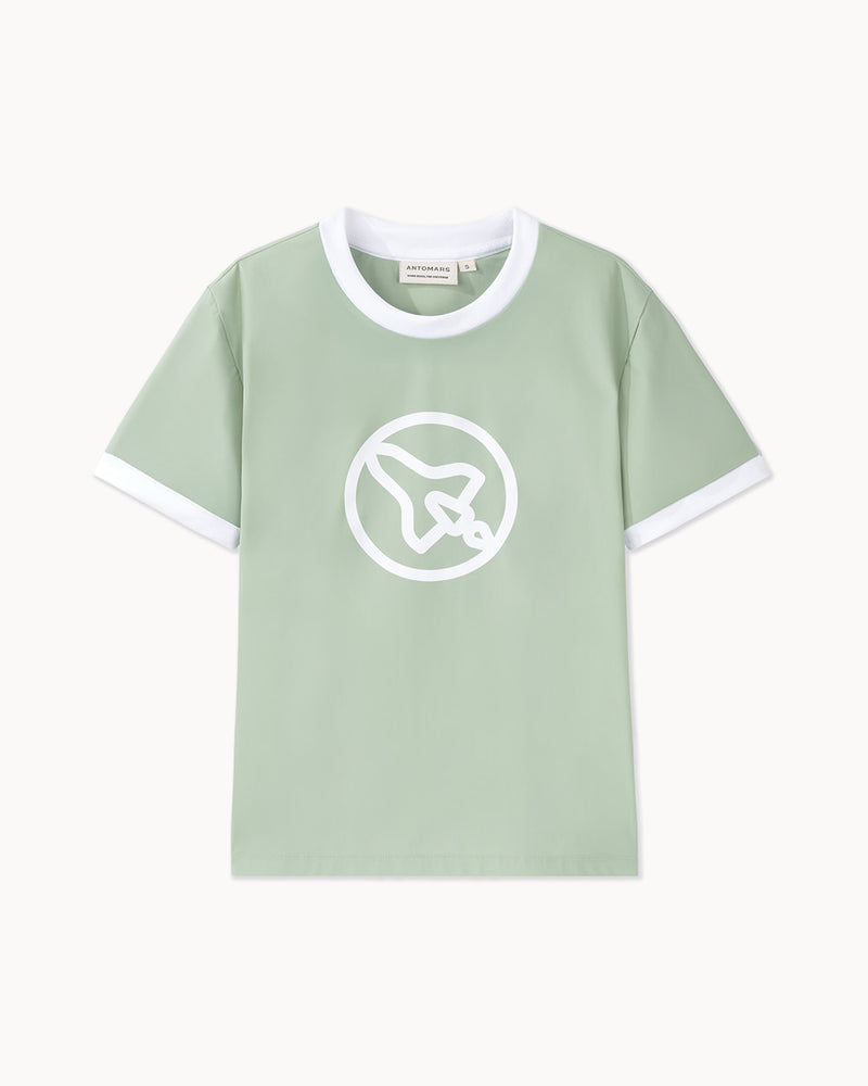 冷感トリコット Tシャツ（モスグリーン）