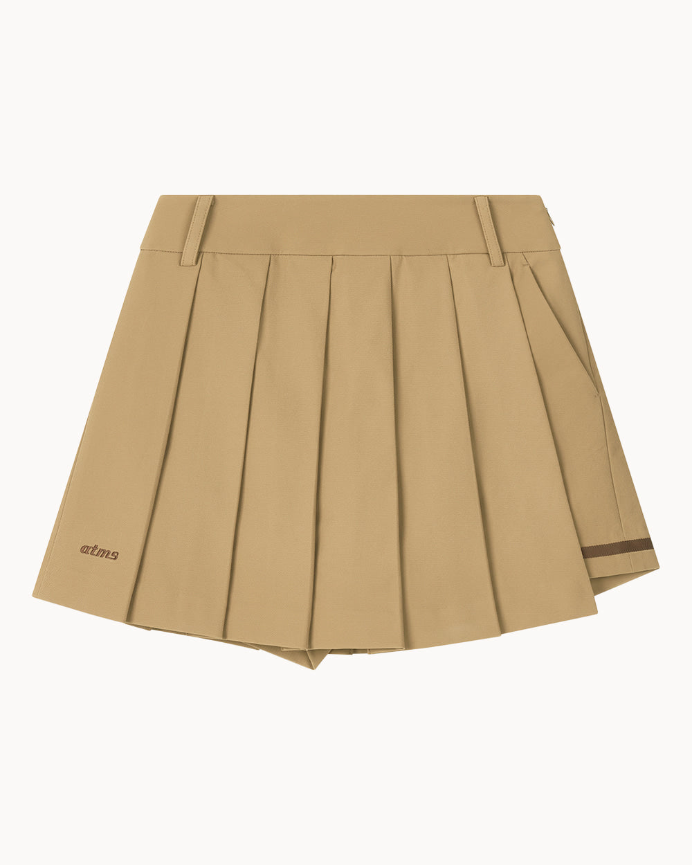 POLORalphlauren/チェック柄プリーツスカート、光沢、ベージュ、XS POLORalphlauren/チェック柄プリーツスカート、光沢、ベージュ