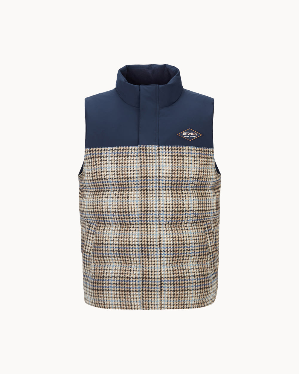 メンズ）チェック柄ダウンベスト（ブルー） – SOMUA CLUB