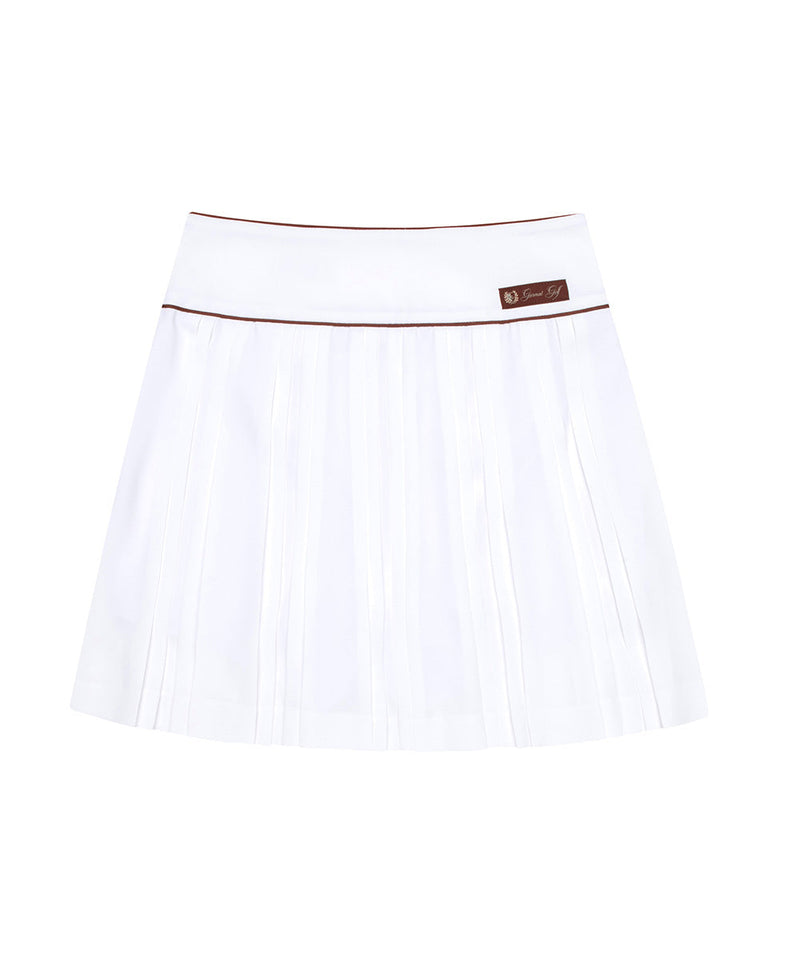 プリーツフレアスカート ‐ ホワイト