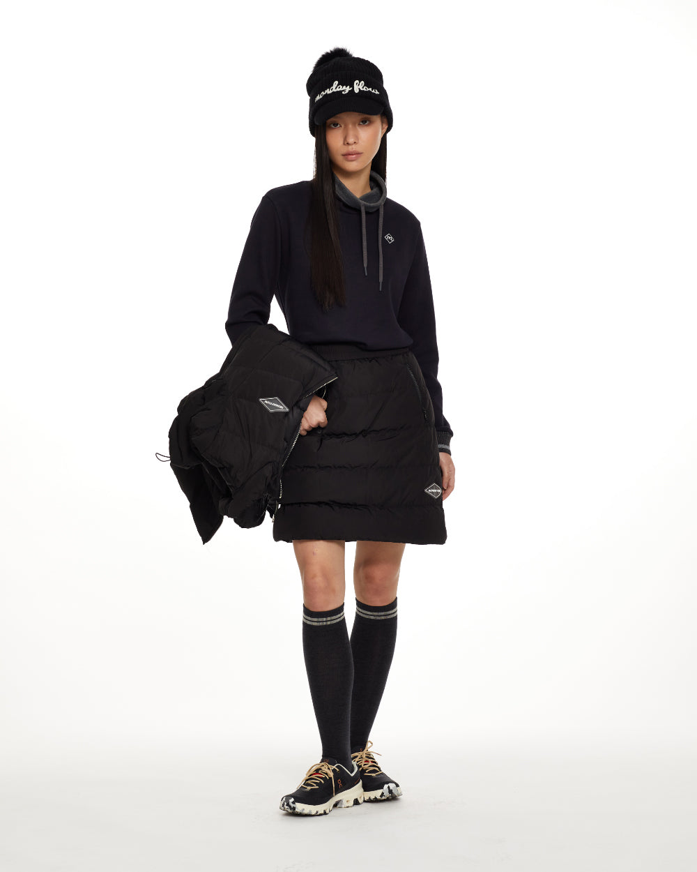 グースダウン パディングスカート（ブラック）