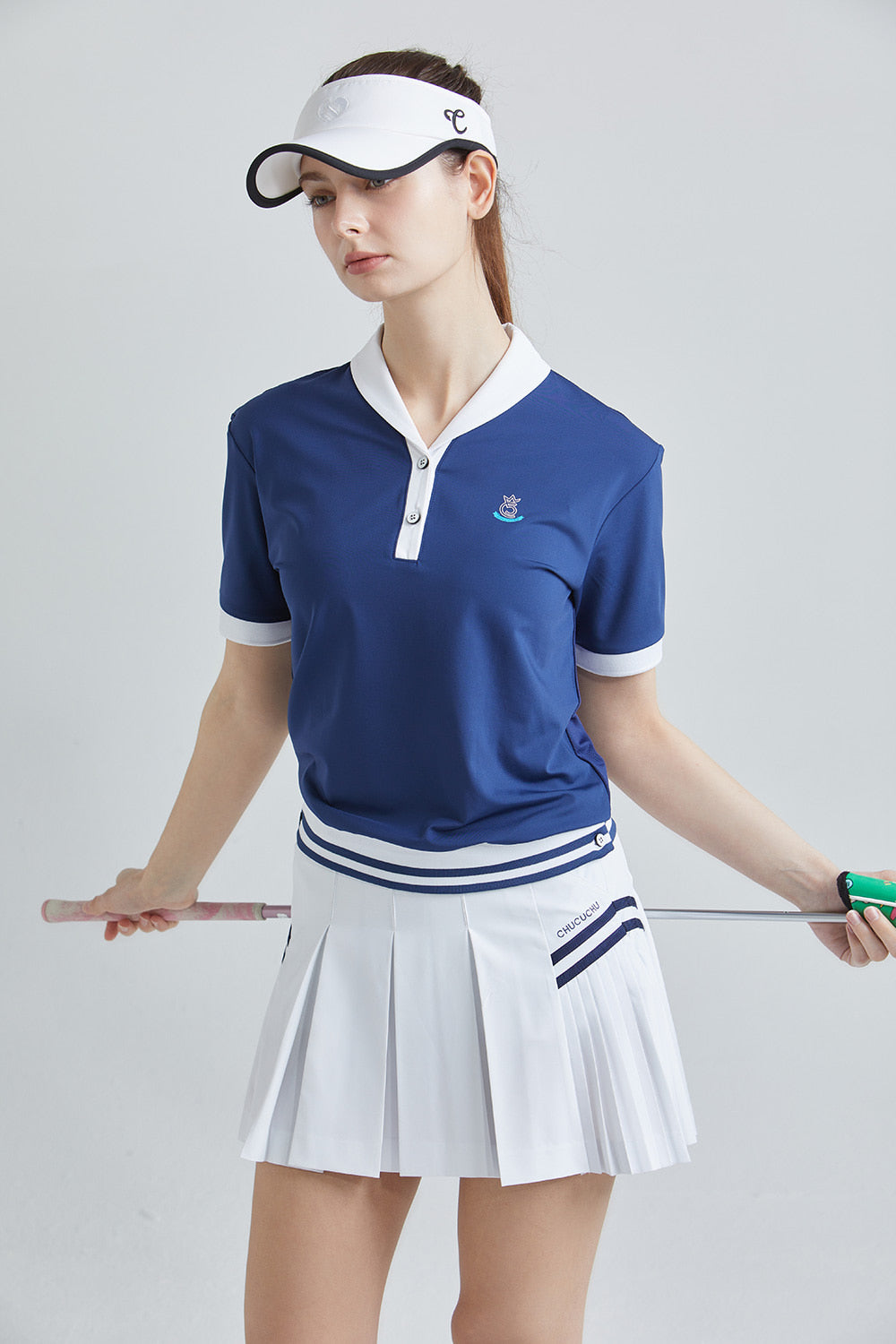 サイド ウィングプリーツスカート（ホワイト）