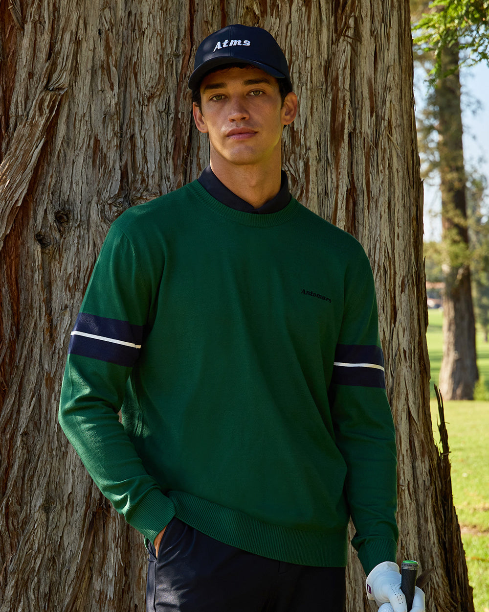 メンズ）カラーブロック ラウンドネックニット（グリーン） – SOMUA CLUB