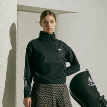 画像をギャラリービューアに読み込む, Color Block Pocket Half Zip Up Women&#39;s T-shirt -2color
