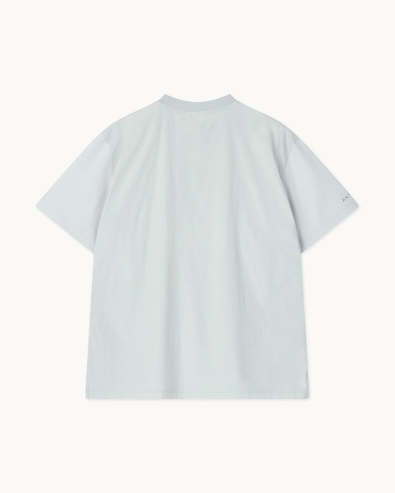 （メンズ）ウーブンポケット ハイブリッドTシャツ（ベージュ）