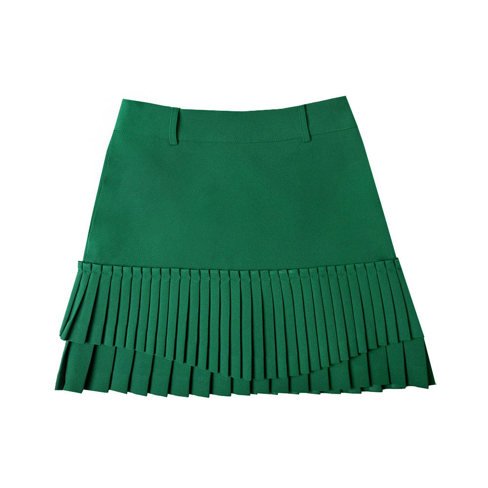 ウェイブプリーツ スカート - グリーン