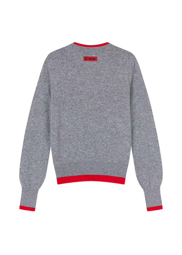 ツートン ウールブレンドカーディガン（グレー） – SOMUA CLUB