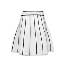 画像をギャラリービューアに読み込む, stripe knit skirt-White(インナーパンツ付)
