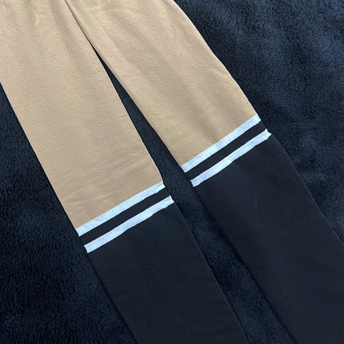 【防寒対策】裏起毛 ニーハイソックス風タイツ（ブラック）