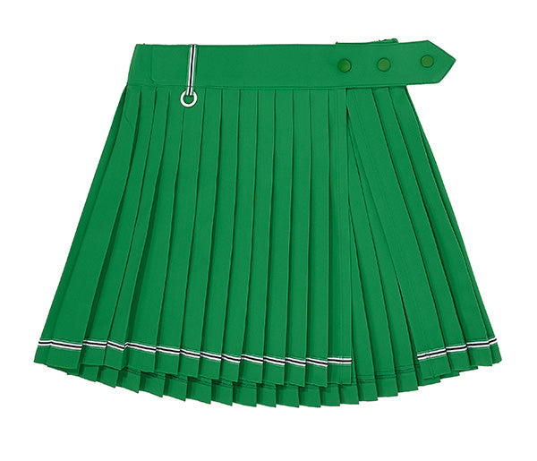 プリーツラップスカート - グリーン