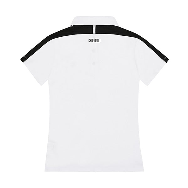 ショルダーライン ポロTシャツ - ホワイト