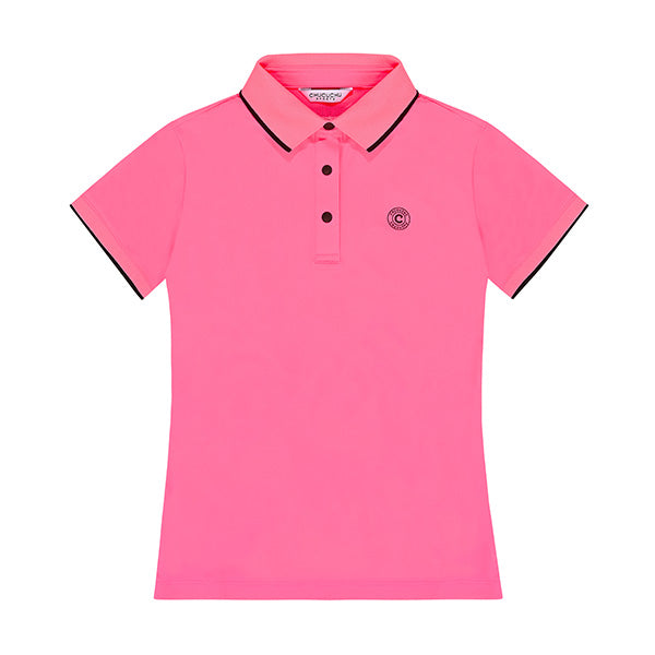 テンニットカラーポロTシャツ - ピンク