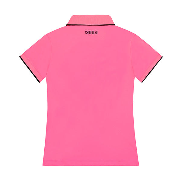 テンニットカラーポロTシャツ - ピンク
