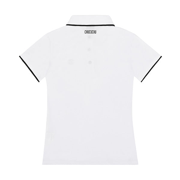 テンニットカラーポロTシャツ - ホワイト