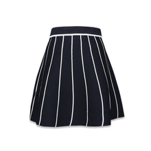 画像をギャラリービューアに読み込む, stripe knit skirt-Navy(インナーパンツ付)
