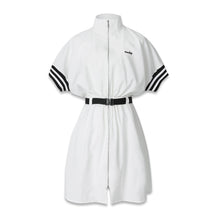 画像をギャラリービューアに読み込む, spoty zip-up belt dress -White
