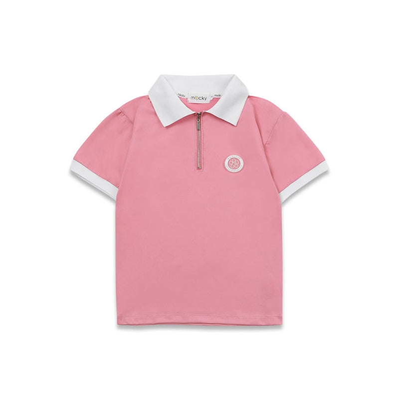 冷感素材 半袖ポロシャツ（ピンク）