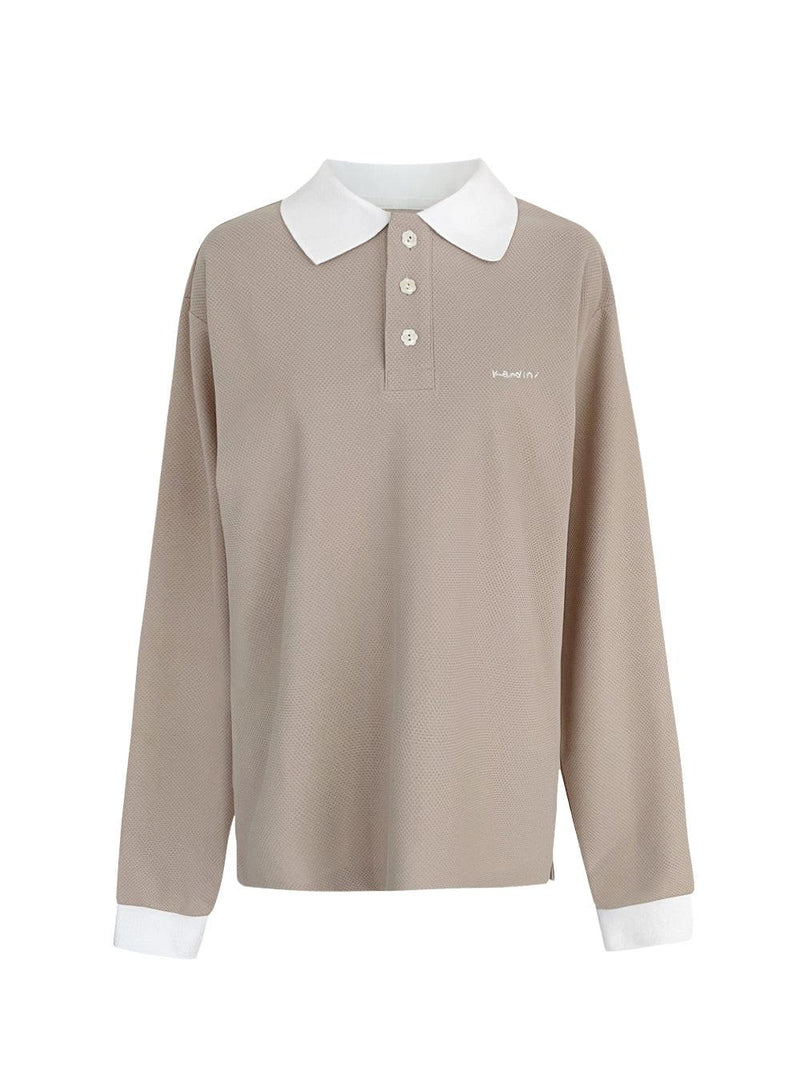 Beige, boyfriend Polo shirts / long-トップス,Tシャツ,ポロシャツ-SOMUA CLUB-韓国ゴルフウェア