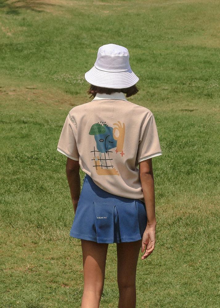 Beige, boyfriend Polo shirts / short-ポロシャツ-SOMUA CLUB-韓国ゴルフウェア