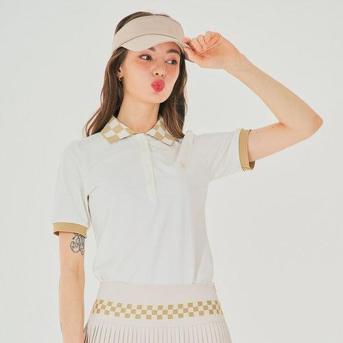 Checkerboard Pique T-shirt-トップス,半袖シャツ-SOMUA CLUB-韓国ゴルフウェア