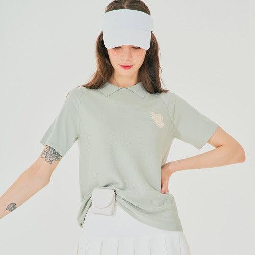 Collar Short-Sleeved Knitwear-トップス,半袖シャツ-SOMUA CLUB-韓国ゴルフウェア