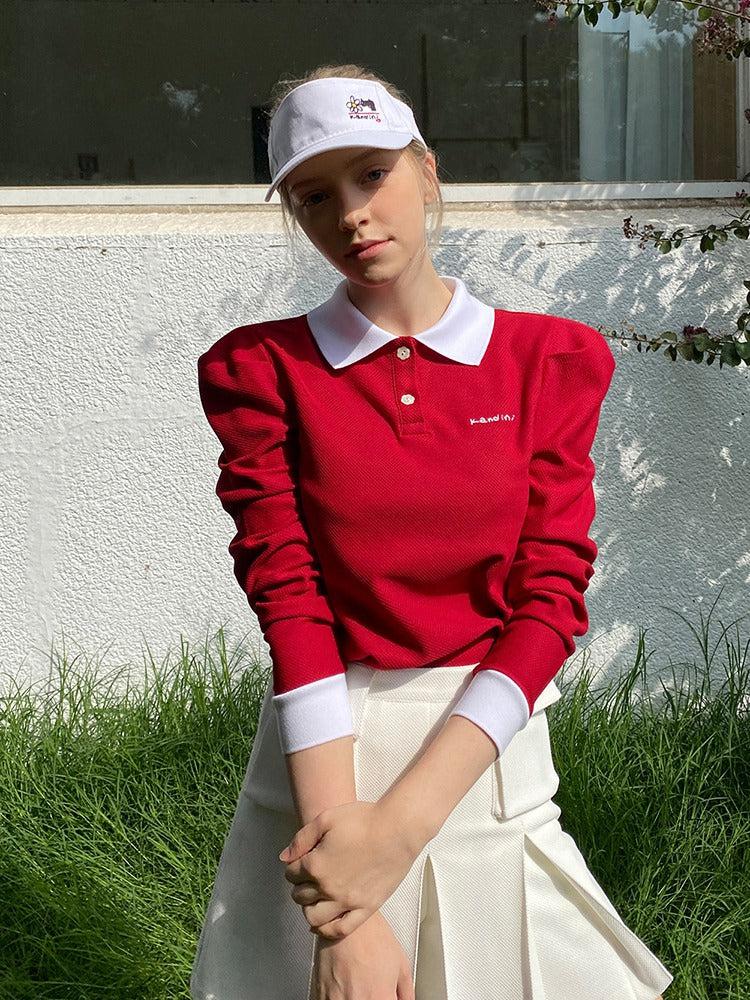 Puff sleeve Polo shirts / long-トップス,Tシャツ,ポロシャツ-SOMUA CLUB-韓国ゴルフウェア